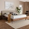 Baxton Studio Brita Beige Upholstered Walnut Finished Wood Queen Size Bed 157-9565 - alternate 2